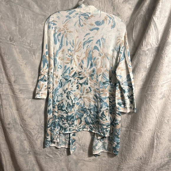 Catherines cardigan plus size 1X Blue and White Knit Cardigan size 16 / 18 light - Picture 6 of 9